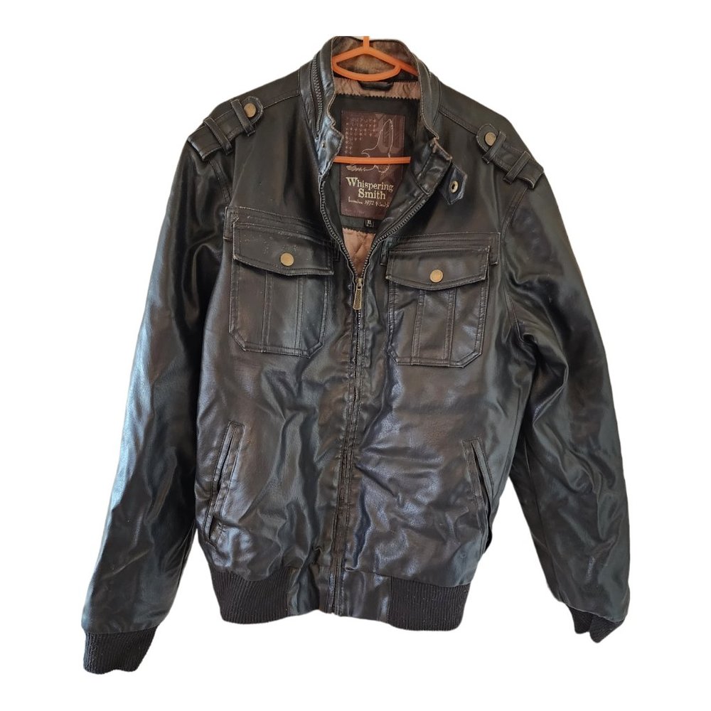 Vintage Whispering Smith 1972 Men's XL Jacket Leather Looking Nice Weight